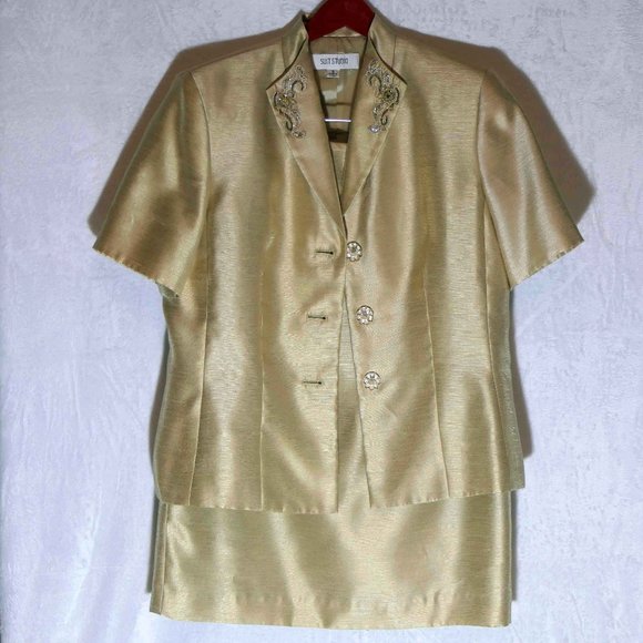 Suit Studio Gold Celebration Event Suit SZ 8 - Picture 2 of 11